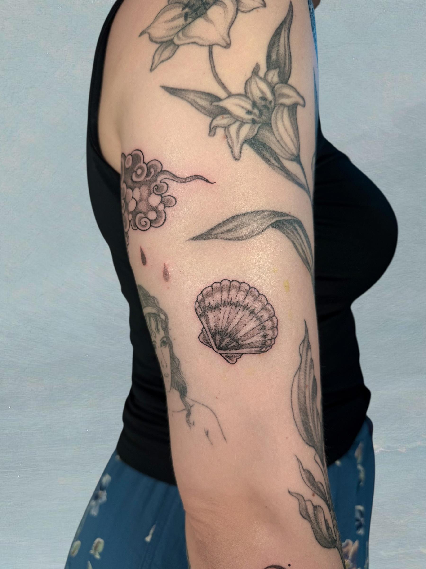 small seashell next to cloud